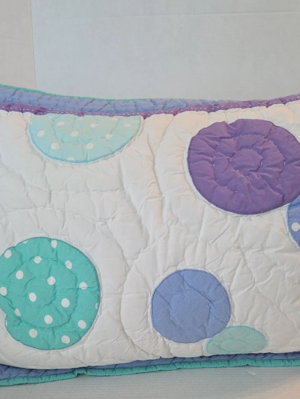 Pottery Barn Teen Vintage Dottie Purple Quilted Cotton Standard Pillow Shams